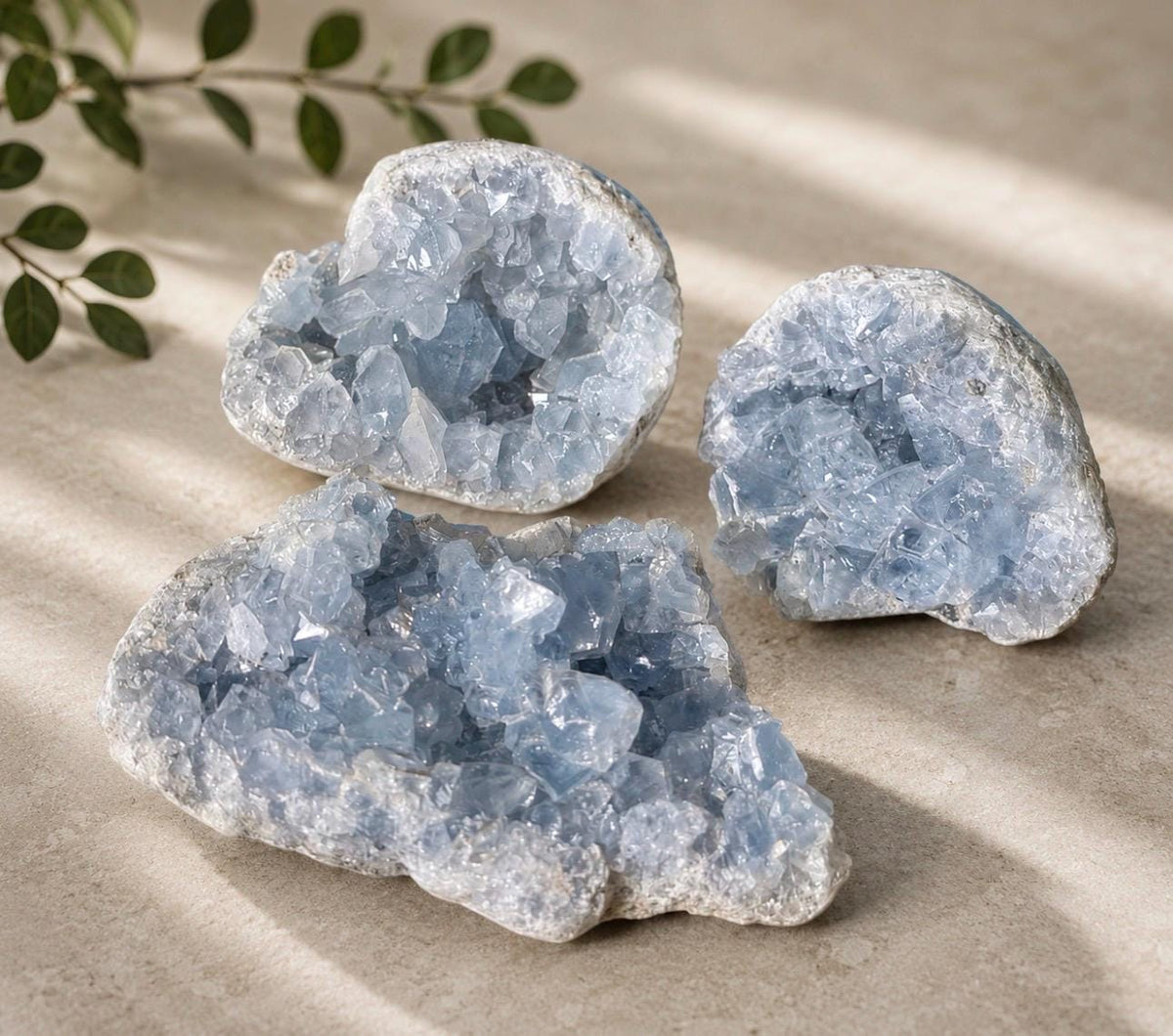 Celestite Clusters ( Medium ) Luna by Louise, Crystal Shop UK | Calming Celestial Crystal for Serenity