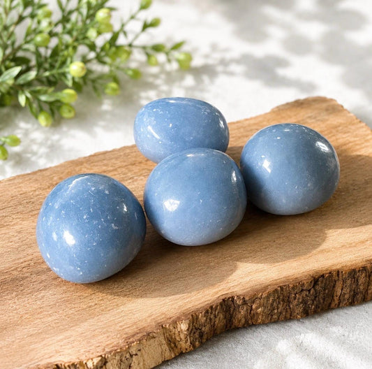 Angelite Tumble Stone – Peace, Serenity & Angelic Connection | Luna by Louise, Crystal Shop UK