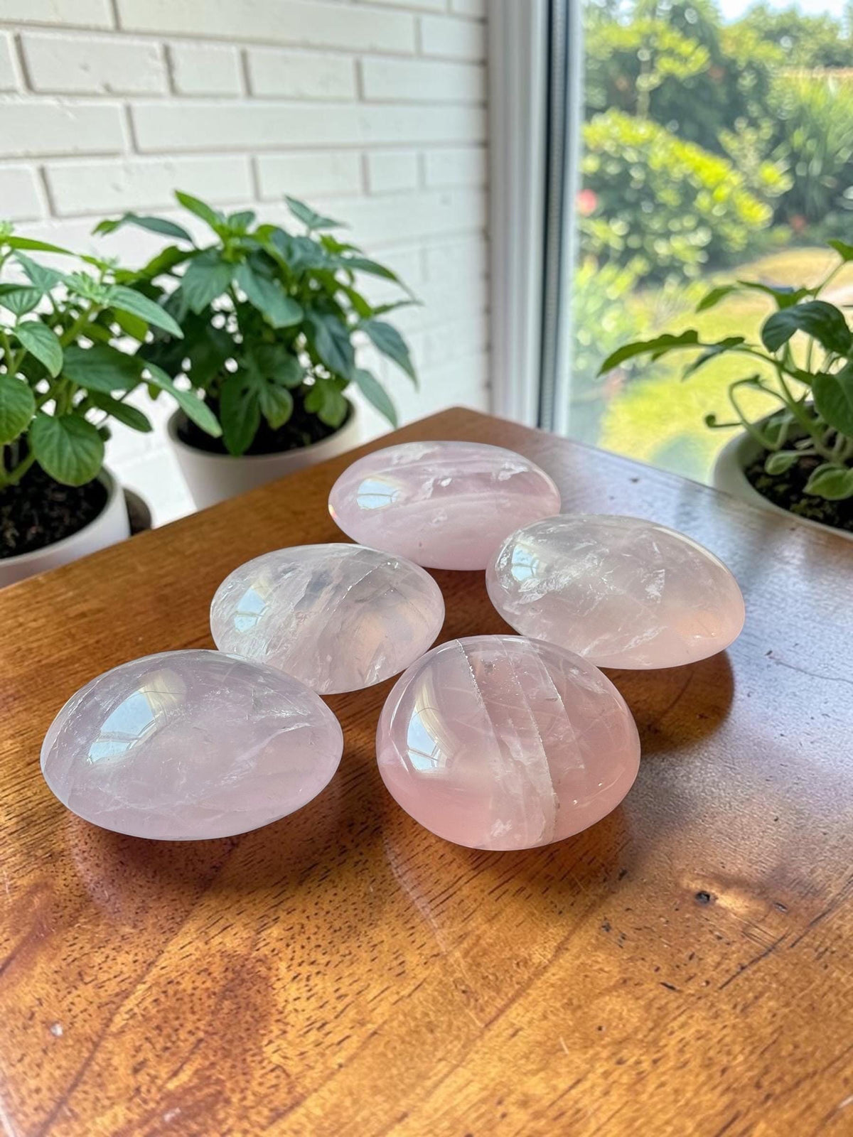 Rose Quartz Palm Stone: Love and Compassion Healing Crystal