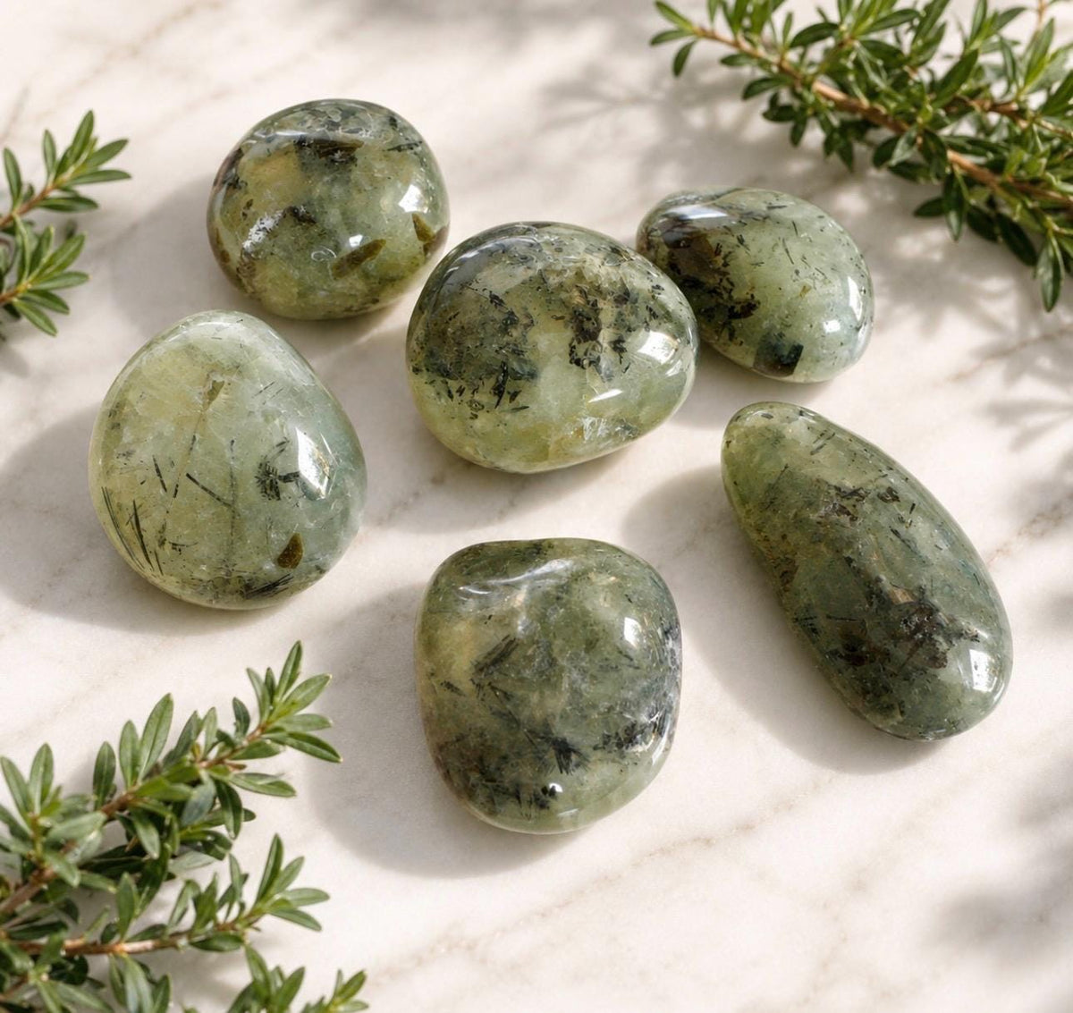 Prehnite Tumble Stone: Heart Healing Crystal for Calm & Spiritual Growth