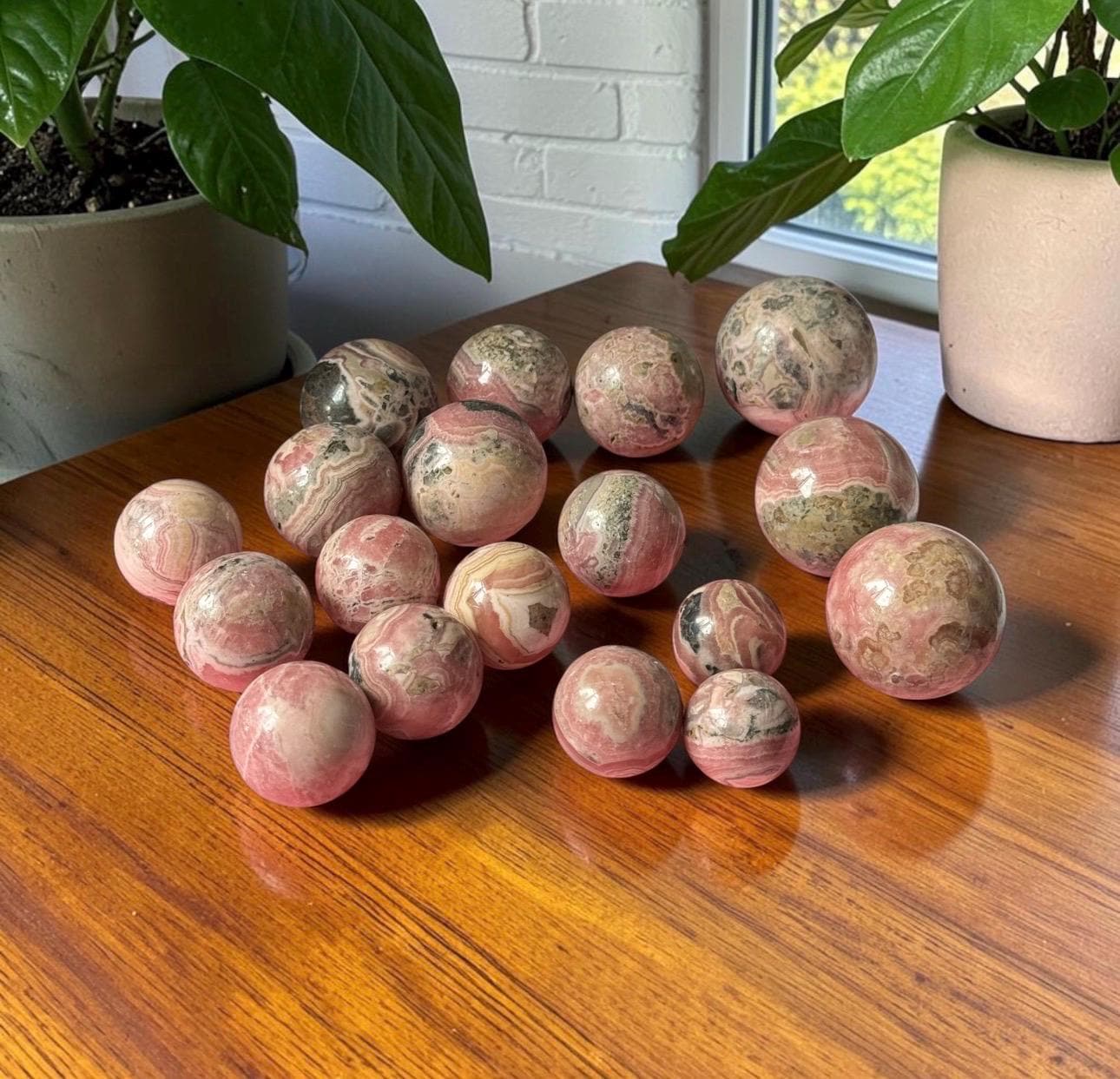 Grade AA Rhodochrosite Mini Sphere: Emotional Healing Crystal 16mm-22mm