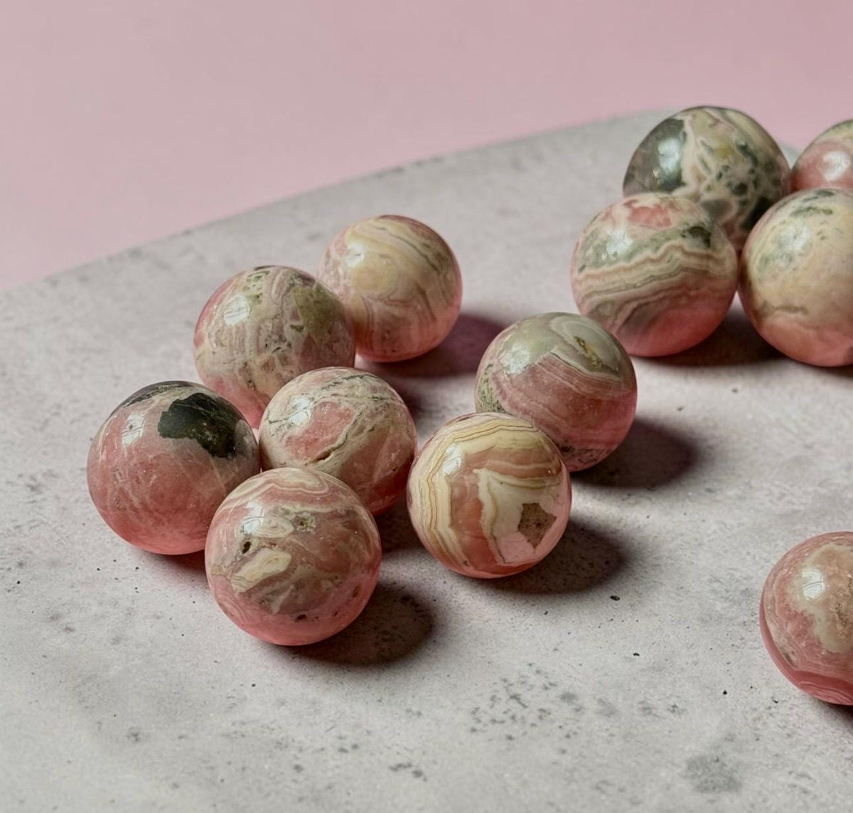 Grade AA Rhodochrosite Mini Sphere: Emotional Healing Crystal 16mm-22mm
