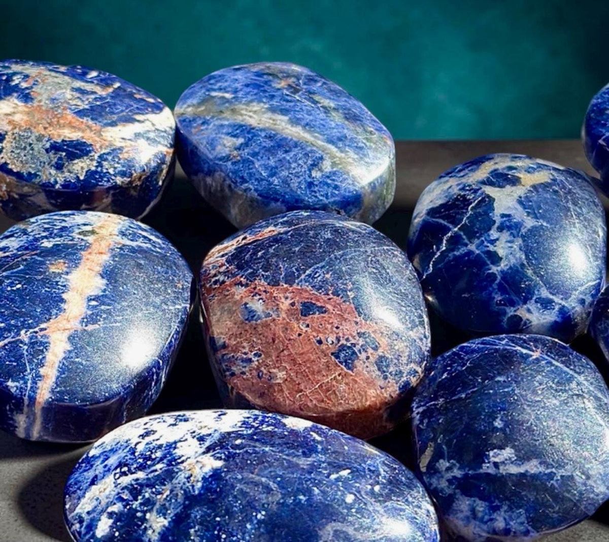 Sodalite Crystal Palm Stone – Clarity, Communication & Calm | Luna by Louise, Crystal Shop UK