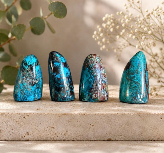Chrysocolla Free Form 50–100g | Natural Chrysocolla Crystal | Polished Freeform Stone | Blue Green Crystal | Crystal Home Décor Crystal Gift