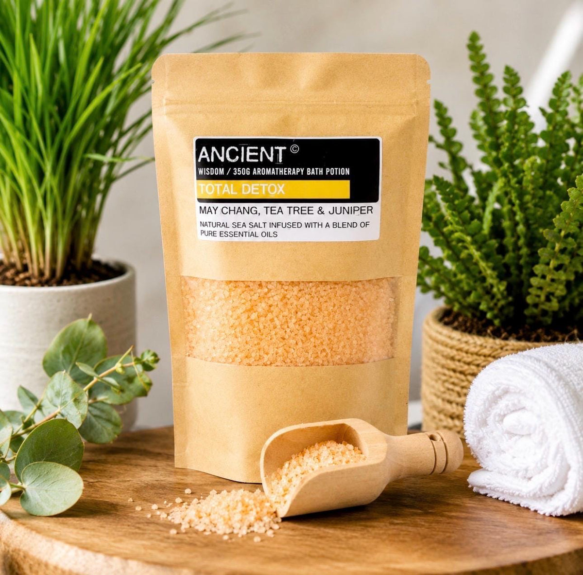 Stress Buster Aromatherapy Bath Salts | Bergamot Geranium & Vetiver | Natural Sea Salt Bath Soak | Essential Oil Bath Potion | Spa Gift