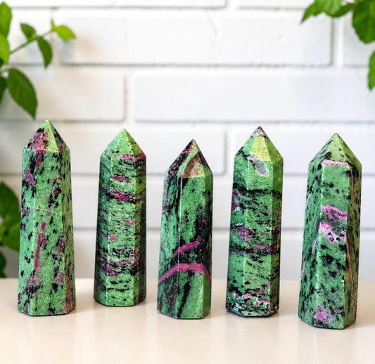 Ruby Zoisite Crystal Tower – Passion, Growth & Positive Energy | Natural Crystal Point