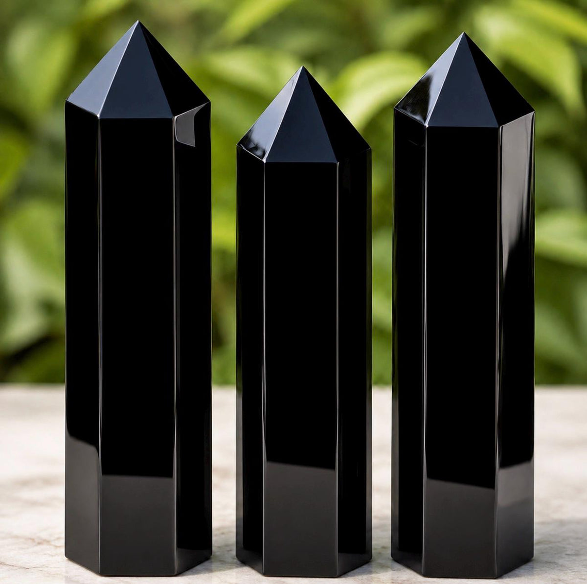 Large Black Obsidian 20cm Crystal Tower – Protection, Grounding & Strength | Statement Crystal Point