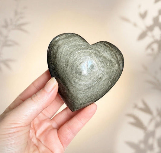 Obsidian Gold Sheen Crystal Heart. Luna by Louise, Crystal Shop UK