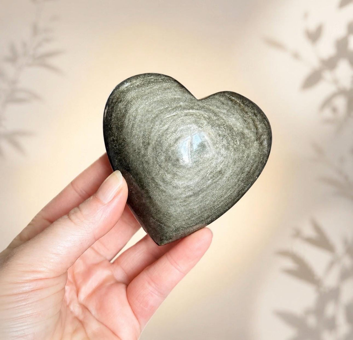 Obsidian Gold Sheen Crystal Heart. Luna by Louise, Crystal Shop UK