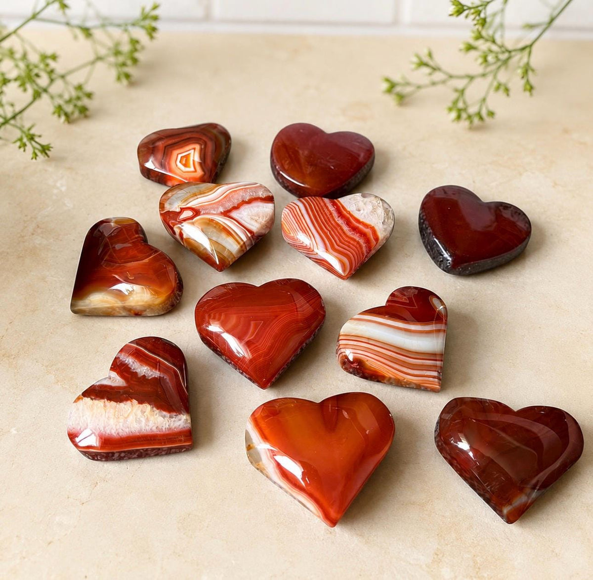 Banded Carnelian Crystal Heart – Confidence, Motivation & Creativity | Natural Polished Crystal