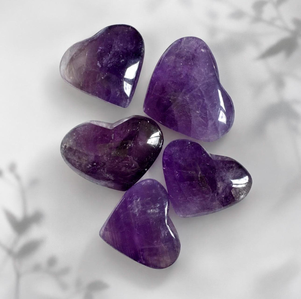 Amethyst Polished Mini Dark Purple Crystal Heart – Natural Healing Stone for Love, Calm & Protection
