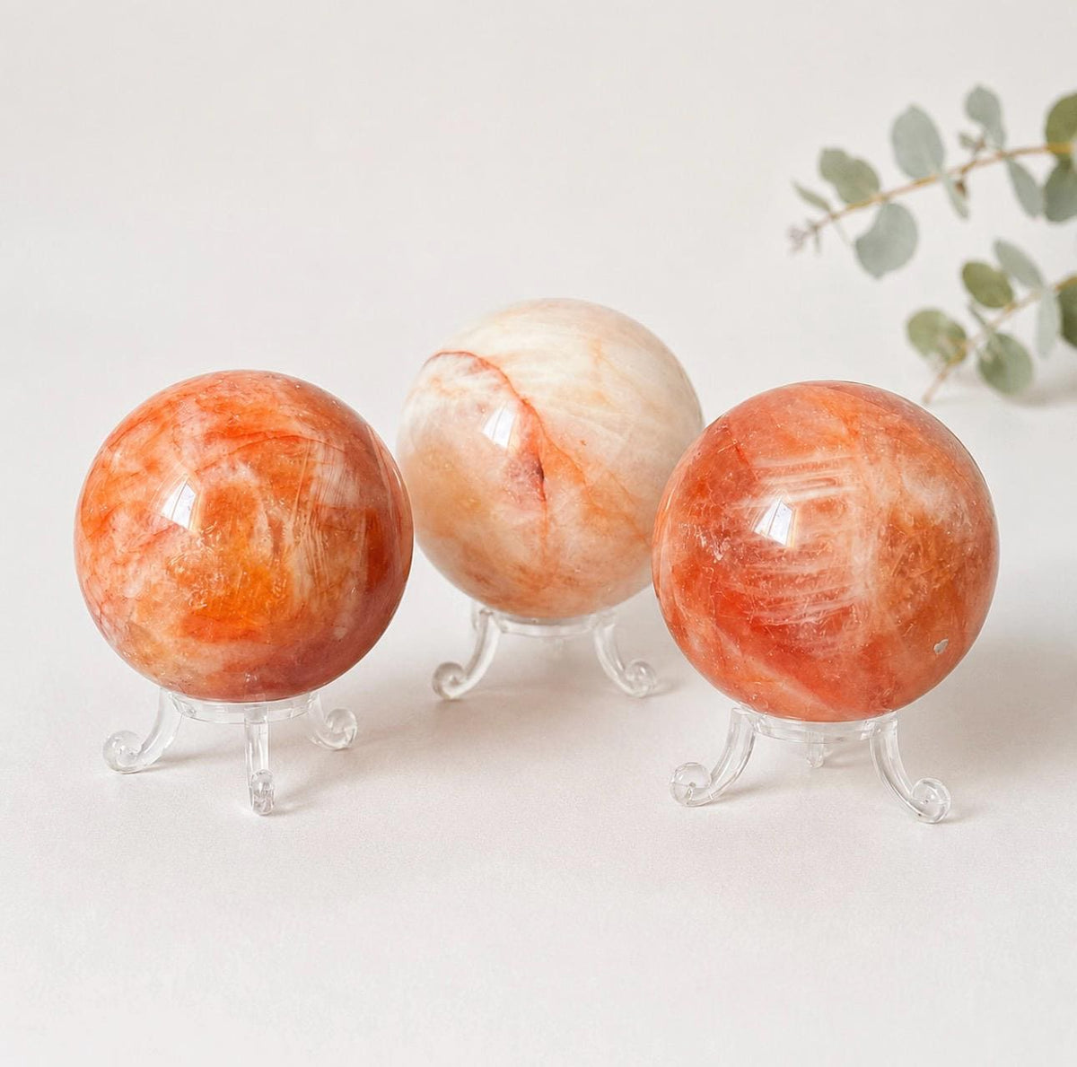 Fire Quartz Crystal Sphere – Hematoid Quartz | Grounding, Confidence & Positive Energy