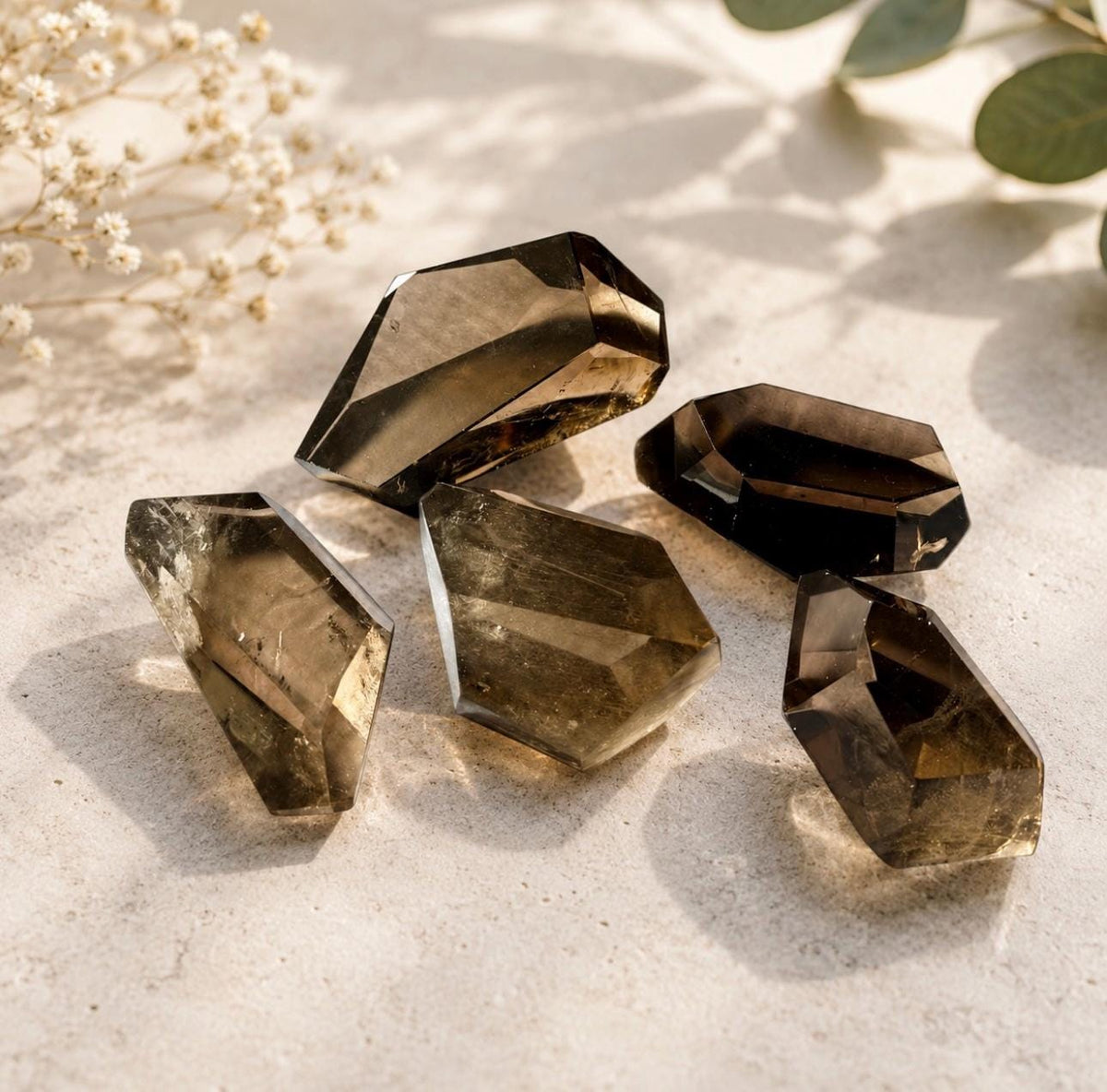 Smokey Quartz Crystal Free Form – Grounding, Protection & Balance | Natural Polished Crystal Display