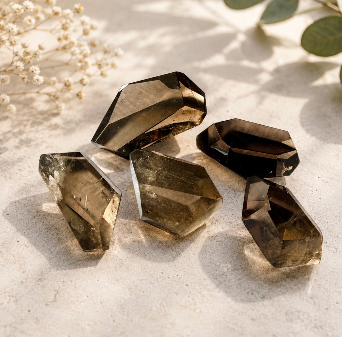 Smokey Quartz Crystal Free Form – Grounding, Protection & Balance | Natural Polished Crystal Display