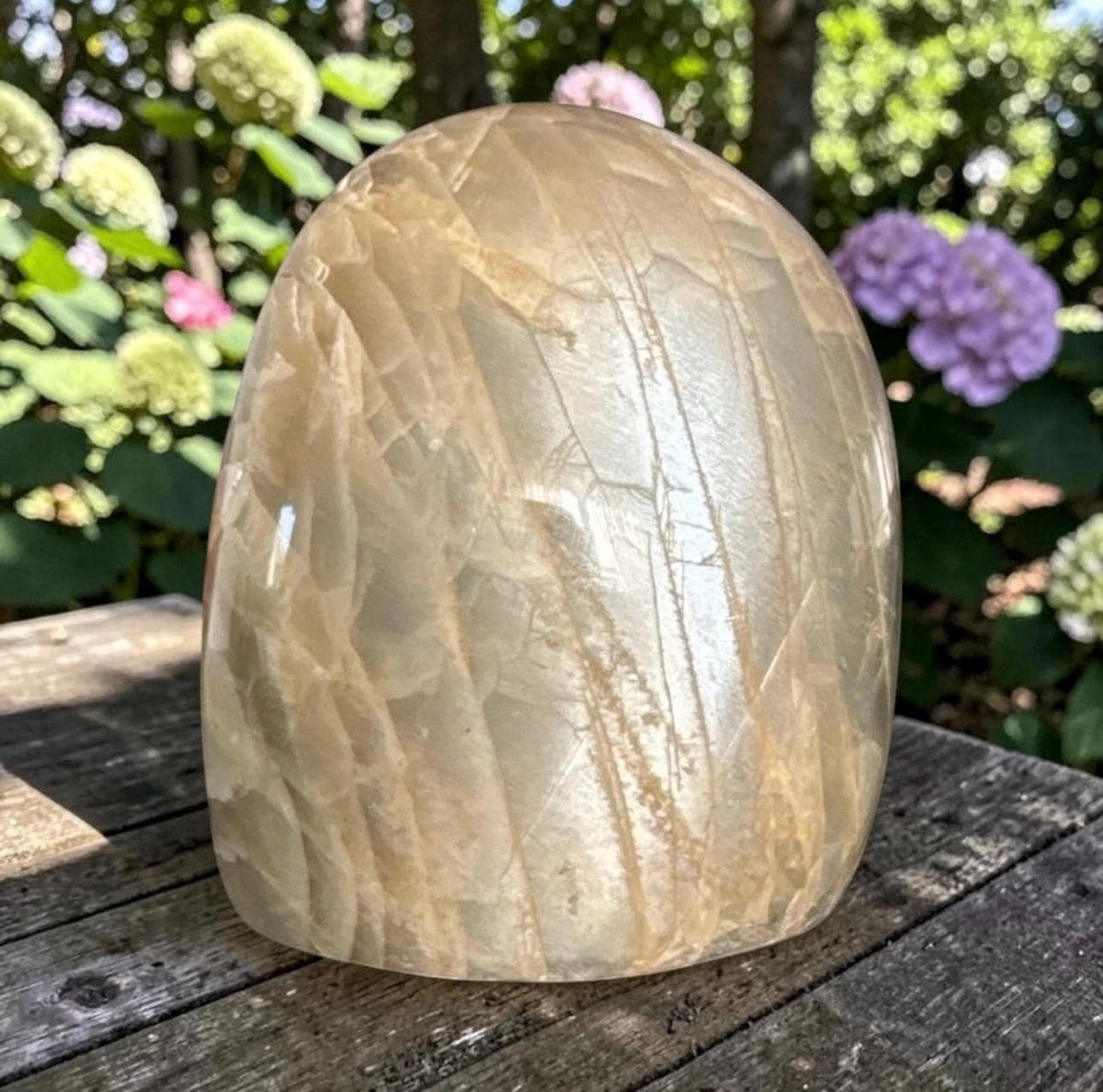 Moonstone Standing Free Form – Flashy Crystal Display | Intuition, New Beginnings & Moon Energy