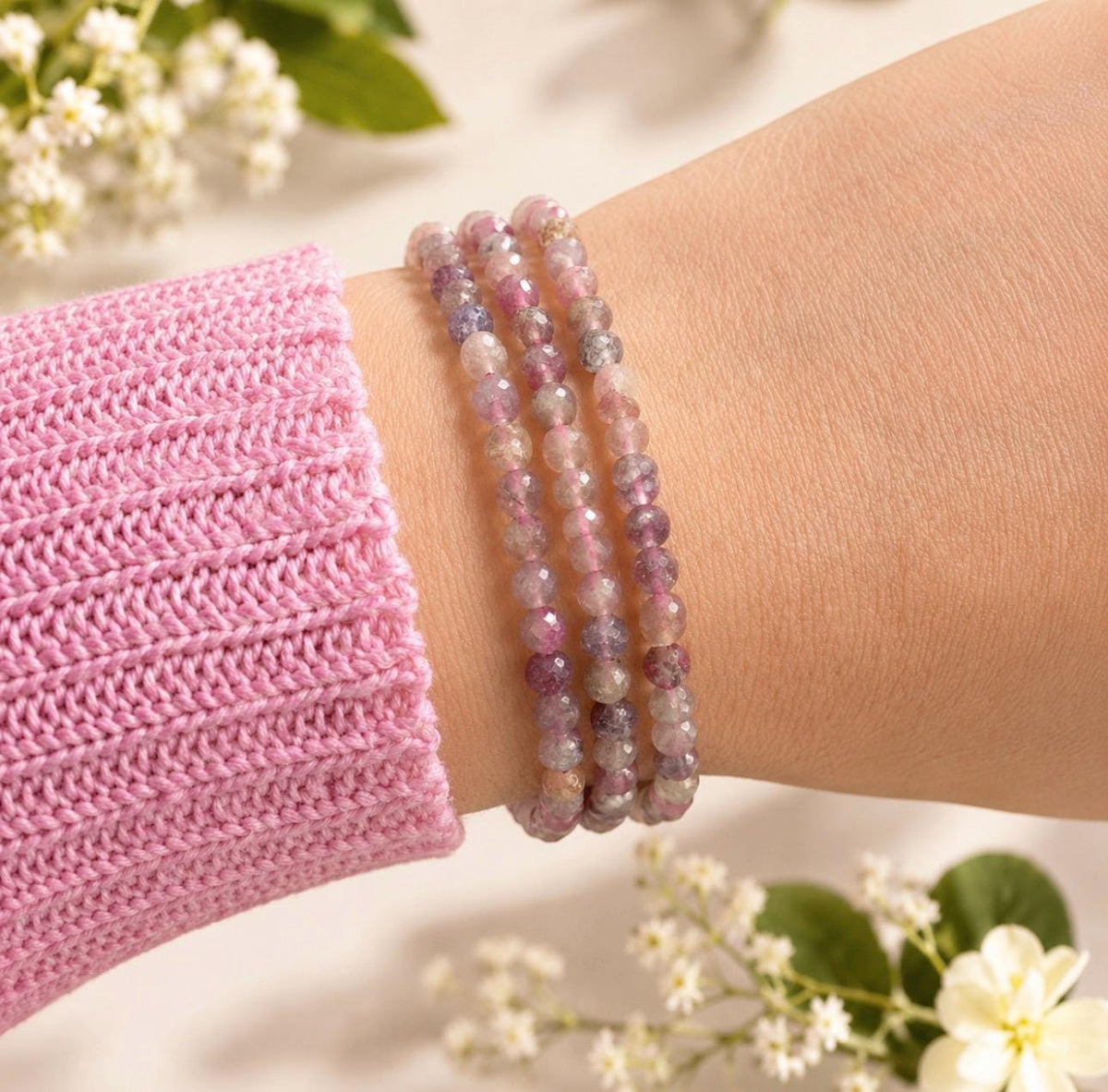 3mm Faceted Unicorn Stone Bracelet – Pastel Gemstone Jewellery | Calm, Love & Emotional Balance