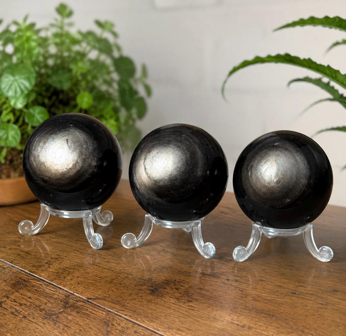 High Quality Silver Sheen Obsidian Sphere – Premium Crystal Ball | Protection, Grounding & Reflection