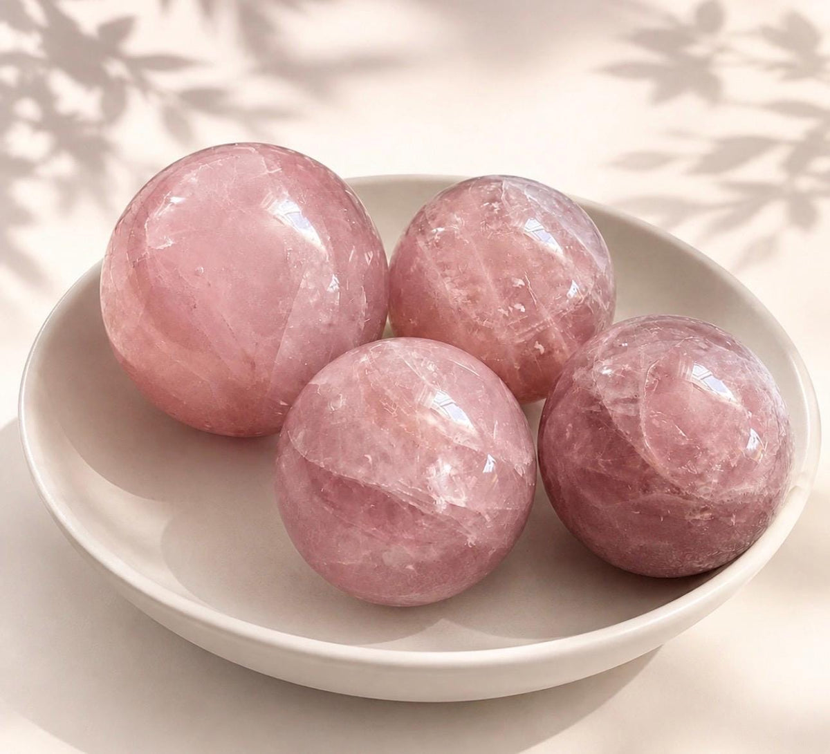 Natural Dark Rose Quartz Sphere | Polished 50-60mm Crystal Ball (Home Décor)