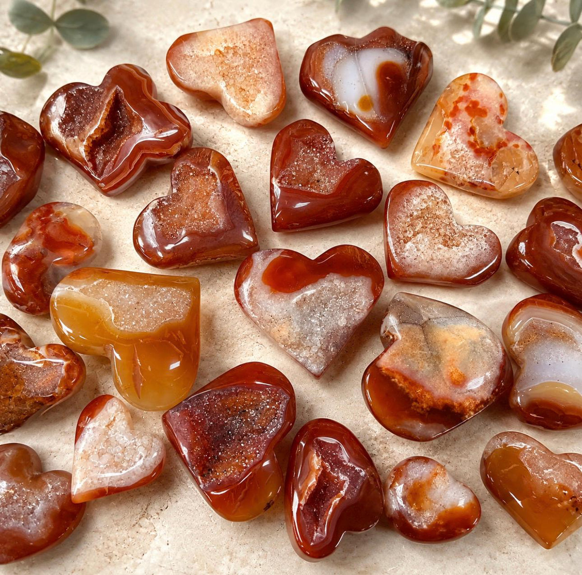 Carnelian Druzy Crystal Heart – Confidence, Motivation & Creativity | Natural Polished Crystal