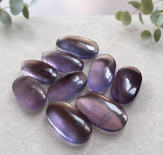 High Quality Purple Fluorite Palm Stone – Intuition, Focus & Mental Clarity | Premium Crystal