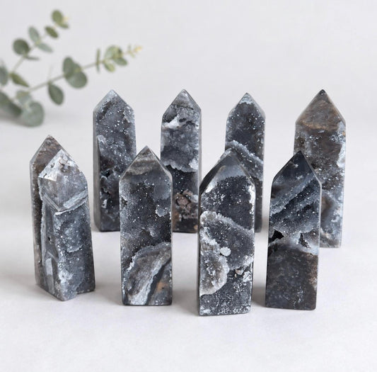 Purple Druzy Sphalerite Crystal Tower – Sparkling Crystal Point | Grounding, Confidence & Creativity
