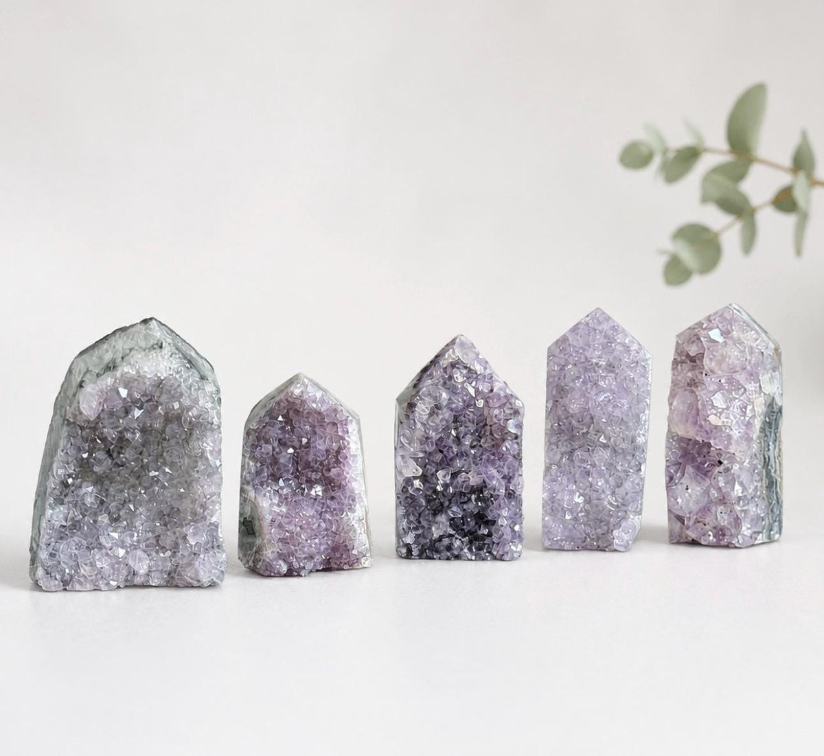 Mini Amethyst Cluster Tower – Sparkling Crystal Point | Peace, Intuition & Protection
