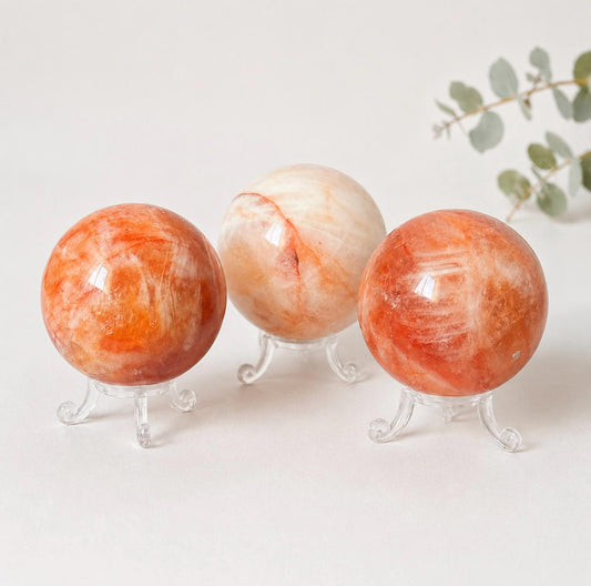 Fire Quartz Crystal Sphere – Hematoid Quartz | Grounding, Confidence & Positive Energy