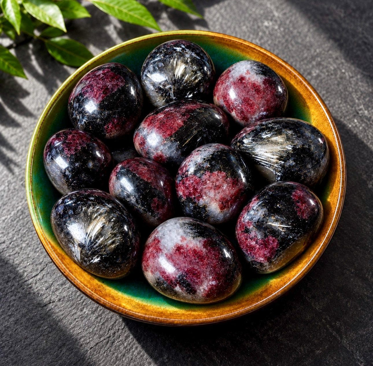 Garnet AND Astrophyllite Tumble Stone – Passion, Transformation & Strength | Luna by Louise, Crystal Shop UK