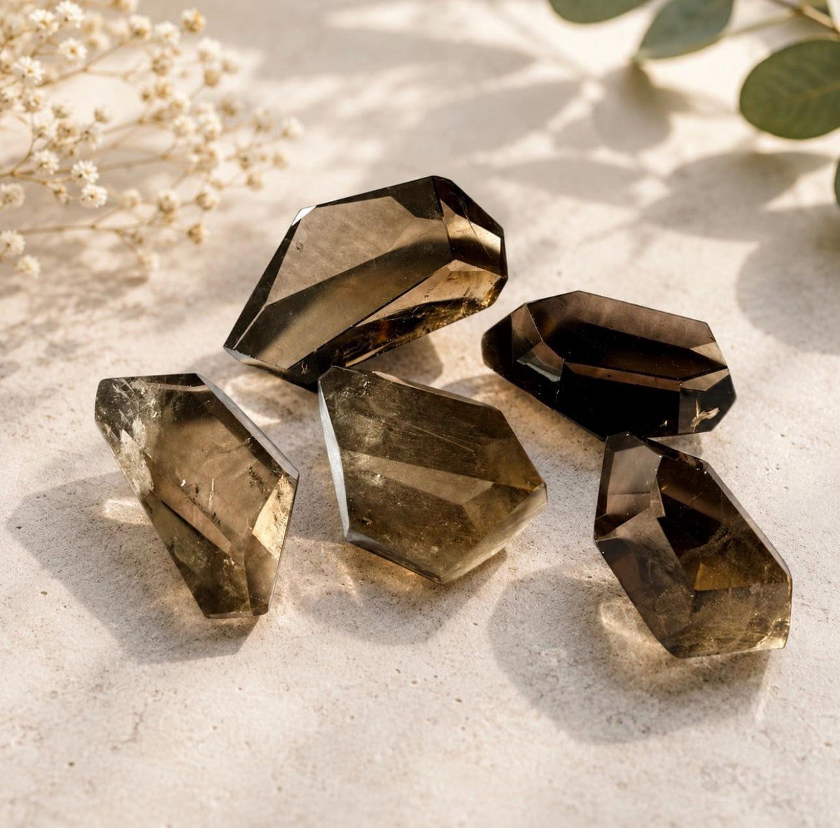 Smokey Quartz Crystal Free Form – Grounding, Protection & Balance | Natural Polished Crystal Display