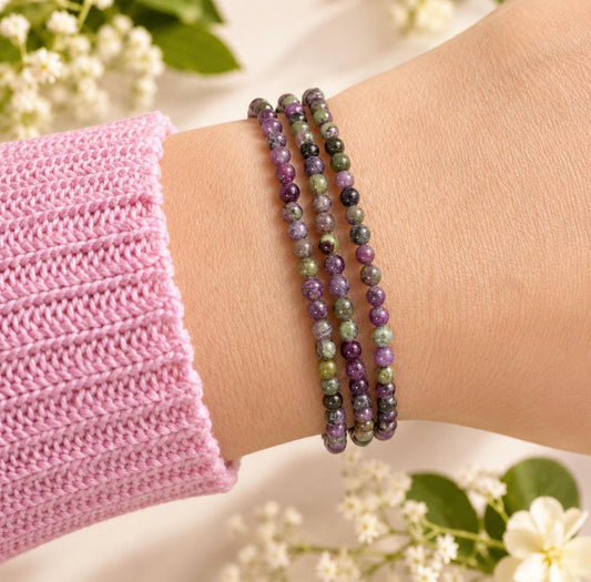 3mm Atlantisite Crystal Bracelet – Serpentine & Stichtite | Calm, Growth and Emotional Balance